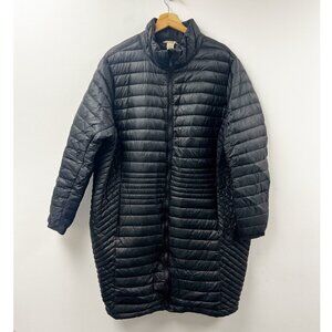 Duluth Trading Down Packable Long Puffer Coat Lightweight Nylon Jacket Black 3X